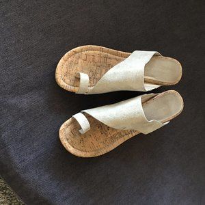 Donald Pliner Light Silver Wedge Sandle Size 9